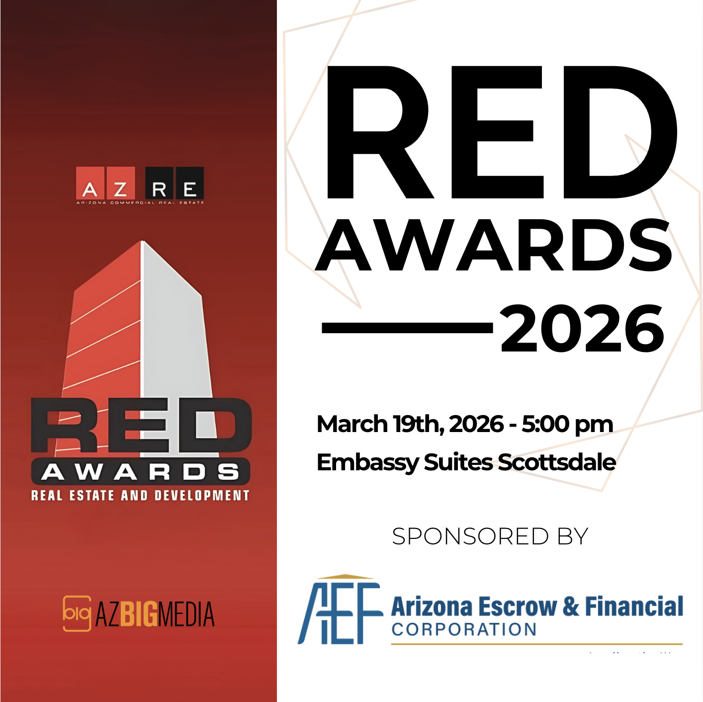 red and white design with text and RED logo