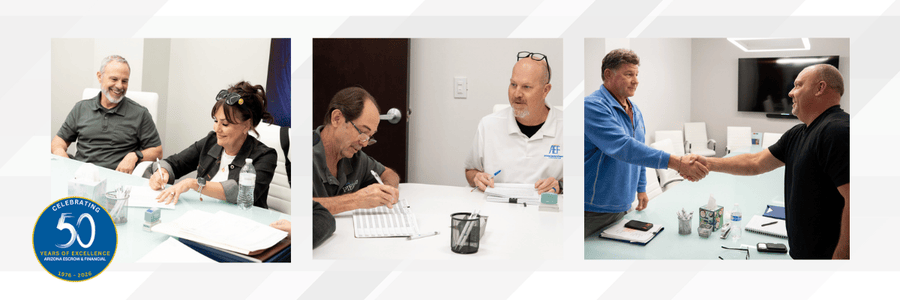 Three photos of smooth closings inside AEF offices.