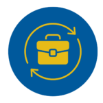 Business Continuity Briefcase with full circle arrows around it